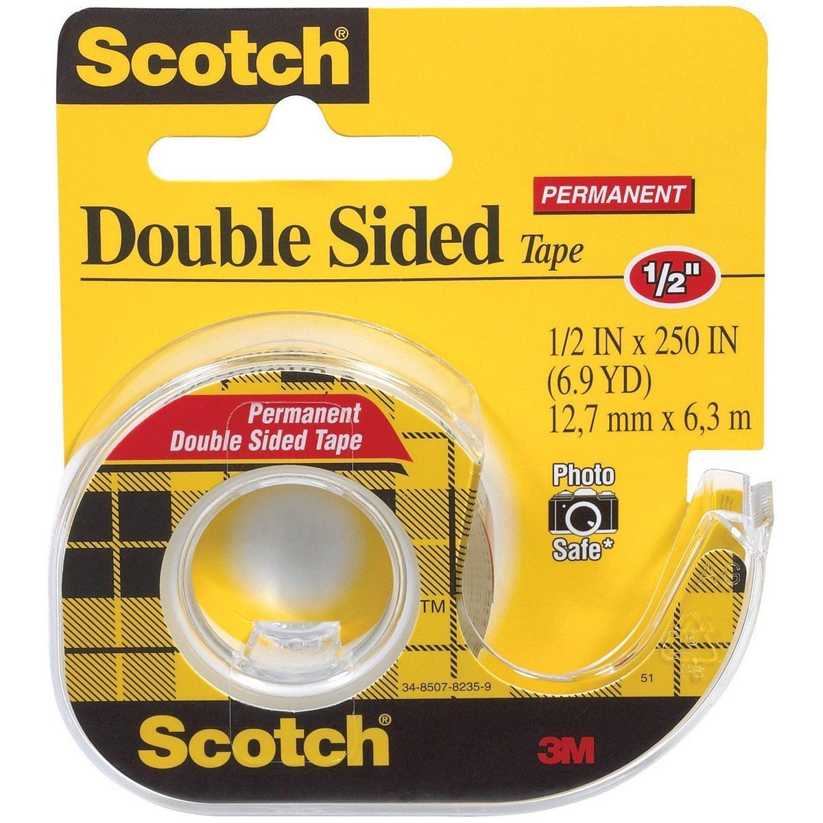 Scotch® Çift Taraflı Astarsız Bant Kesicili 12mmx6,3m