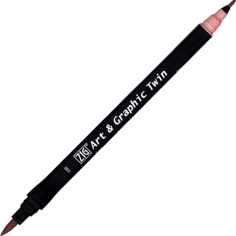 Zig Art & Graphic Twin Brush Pen Çift Uçlu Çizim Kalemi Pale Rose TUT-80 230
