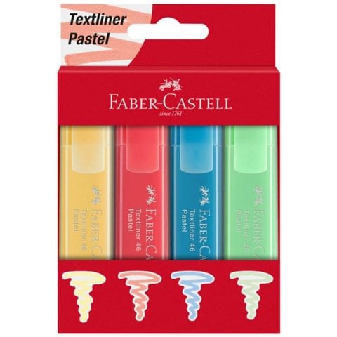 Faber Castell 46 Pastel Renk Fosforlu Kalem 4'lü Set