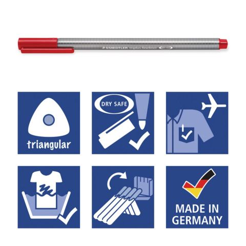 Staedtler Triplus Fineliner Kalem Seti 12 Renk Üçgen Kutu