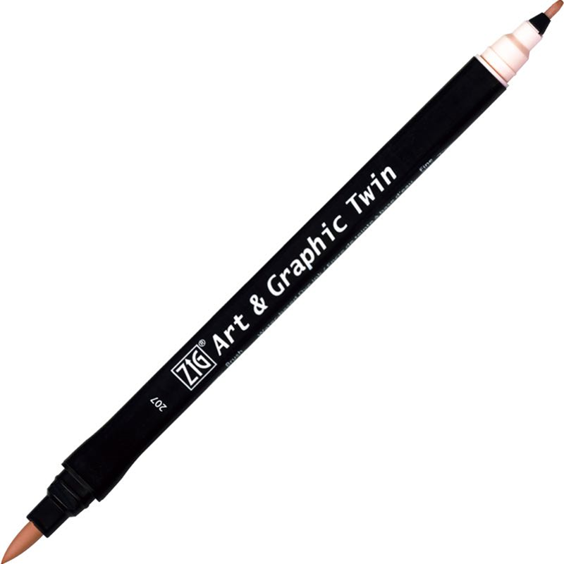 Zig Art & Graphic Twin Brush Pen Çift Uçlu Çizim Kalemi Pale Pink TUT-80 207