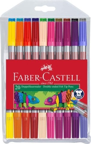 Faber Castell Çift Uçlu Keçeli Kalem 20 Renk
