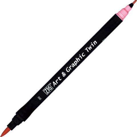 Zig Art & Graphic Twin Brush Pen Çift Uçlu Çizim Kalemi Peach Pink TUT-80 202