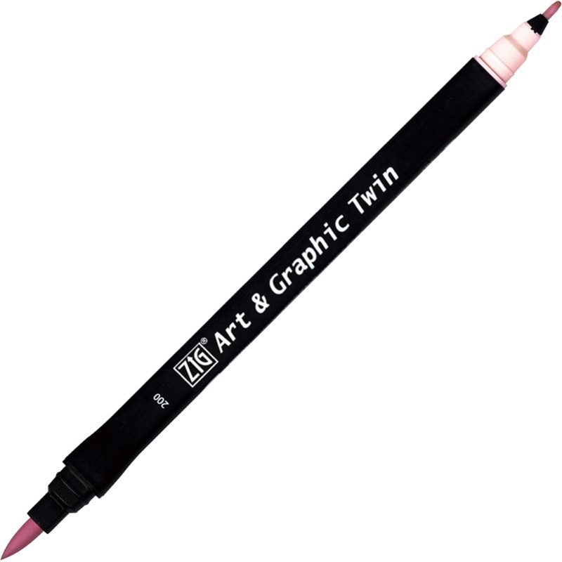 Zig Art & Graphic Twin Brush Pen Çift Uçlu Çizim Kalemi Sugared Alm.Pink TUT-80 200