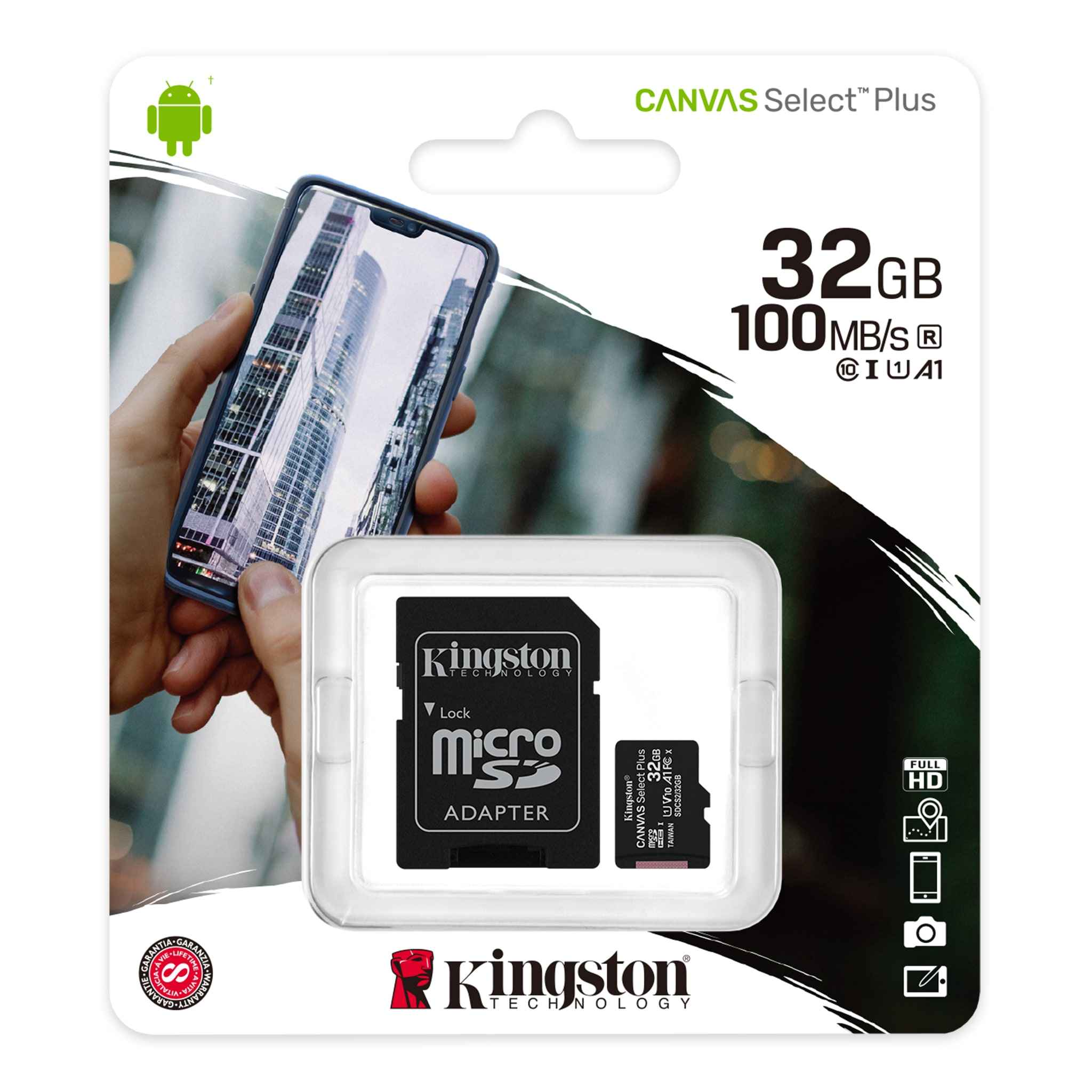 Kingston 32GB MicroSDHC Canvas Select Plus Hafıza Kartı SDCS2/32GB