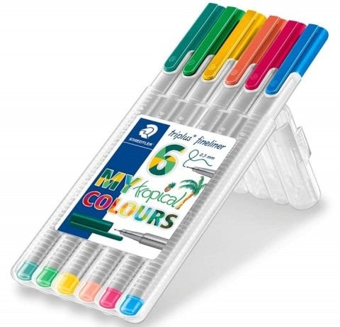 Staedtler Triplus Fineliner Kalem Seti Tropikal Renkler 6'lı