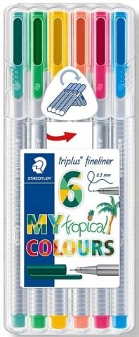 Staedtler Triplus Fineliner Kalem Seti Tropikal Renkler 6'lı