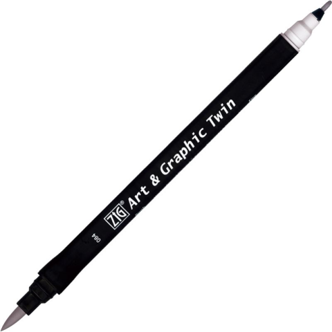 Zig Art & Graphic Twin Brush Pen Çift Uçlu Çizim Kalemi Pale Grey TUT-80 084