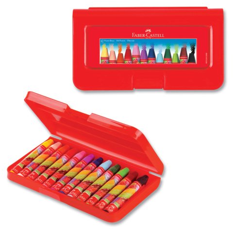 Faber-Castell Altıgen Pastel Plastik Kutu 12'li