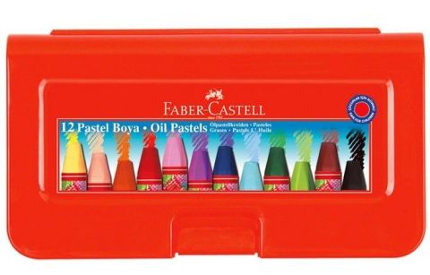 Faber-Castell Altıgen Pastel Plastik Kutu 12'li