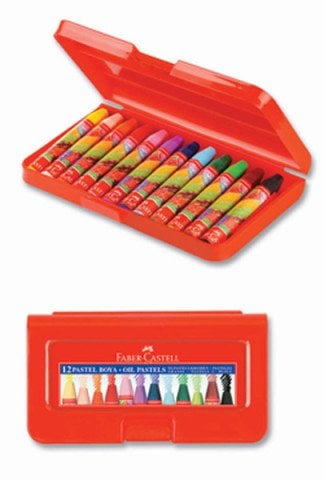Faber-Castell Altıgen Pastel Plastik Kutu 12'li
