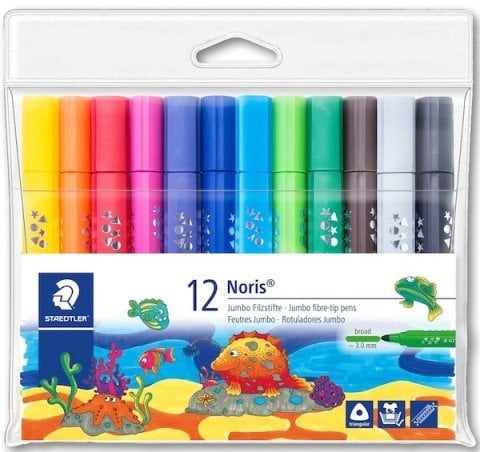 Staedtler Noris Jumbo Üçgen Keçeli Kalem 12 Renk