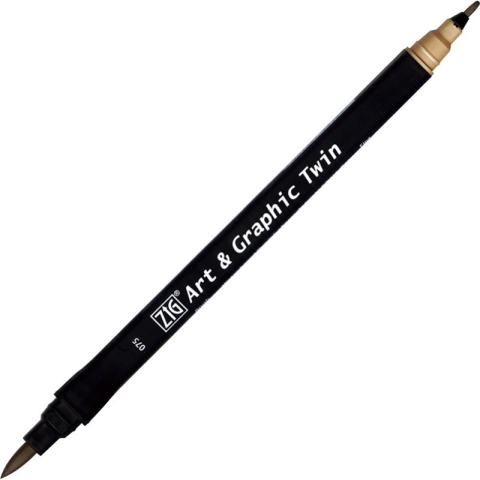 Zig Art & Graphic Twin Brush Pen Çift Uçlu Çizim Kalemi Brick Beige TUT-80 075