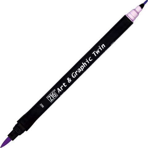 Zig Art & Graphic Twin Brush Pen Çift Uçlu Çizim Kalemi Lilac TUT-80 062