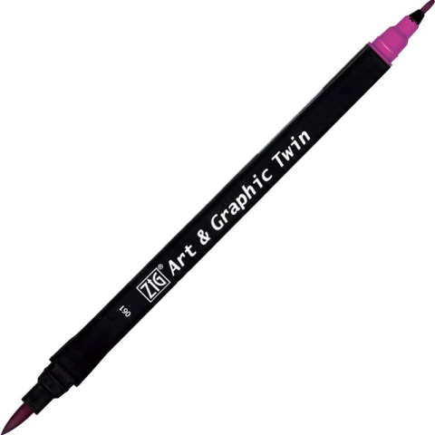 Zig Art & Graphic Twin Brush Pen Çift Uçlu Çizim Kalemi Purple TUT-80 061