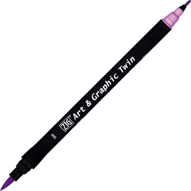 Zig Art & Graphic Twin Brush Pen Çift Uçlu Çizim Kalemi Light Violet TUT-80 060
