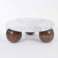 Reine Wooden Marble Coffee Table