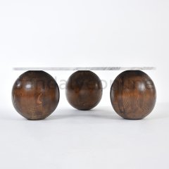 Reine Wooden Marble Coffee Table