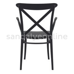 Cross Armrest Plastic Chair