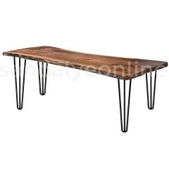 Wood Dining Table Walnut - Hairpin