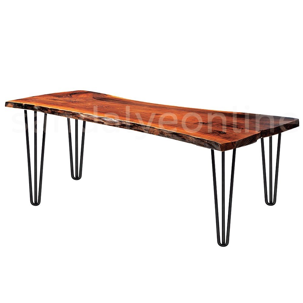 Wood Dining Table Chestnut - Hairpin