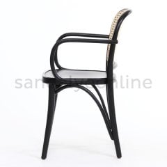 Lina Hazeranlı Wooden Chair with Arm Black