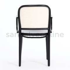 Lina Hazeranlı Wooden Chair with Arm Black