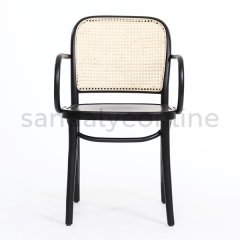 Lina Hazeranlı Wooden Chair with Arm Black