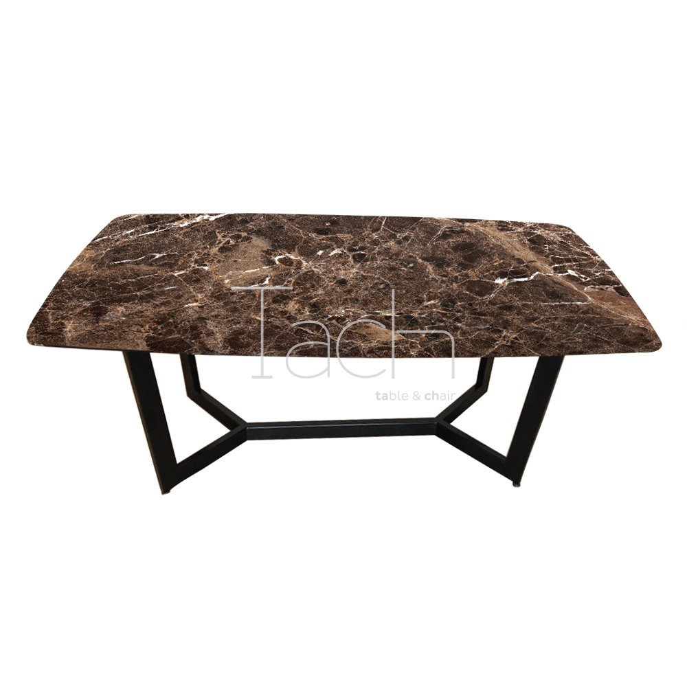 Marble Dining Table Brown - Y Leg