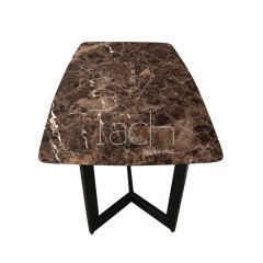 Marble Dining Table Brown - Y Leg