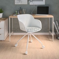 Shell Upholstered Office Chair White