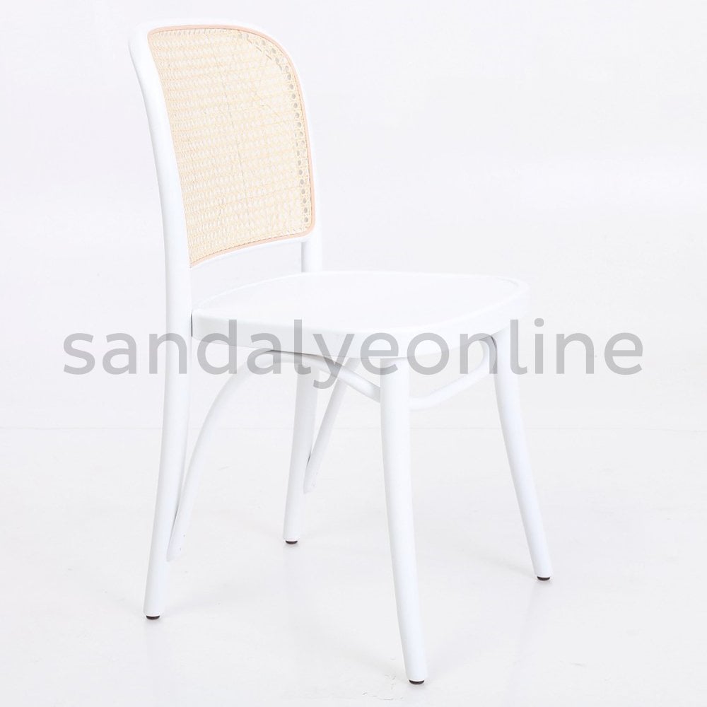 Lina Hazeranlı Ahşap Sandalye Beyaz