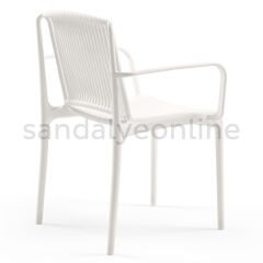 Nesse Polypropylene Chair with Armrest White
