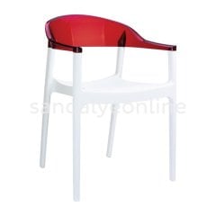 Carmen Beyaz-Kırmızı Plastik Sandalye