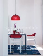 Carmen Beyaz-Kırmızı Plastik Sandalye