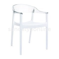 Carmen Beyaz-Şeffaf Mutfak Sandalyesi