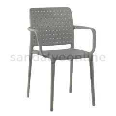 Fame Dining Hall Chair with Armrests Coffee with Milk