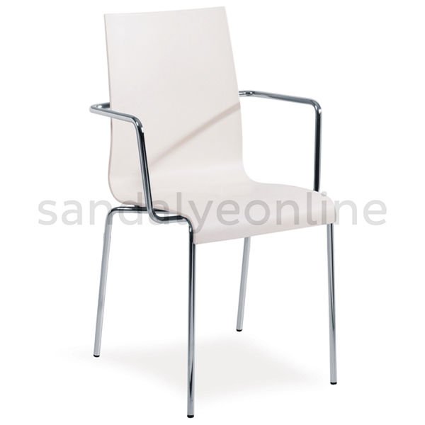 Icon Dining Hall Chair With Armrest White