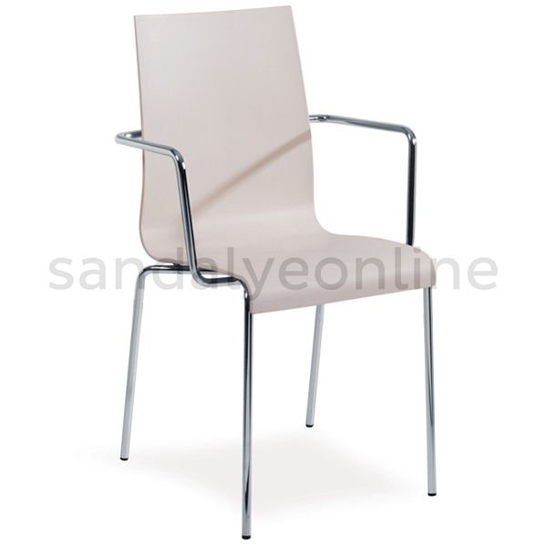 Icon Dining Hall Chair With Armrest Cream