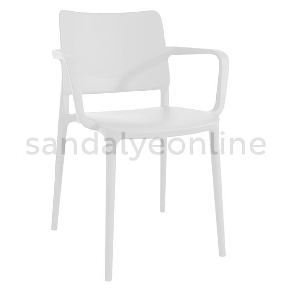 Joy Armrest Plastic Food Court Chair White