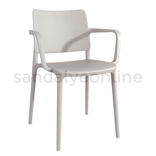 Joy Plastic Food Court Chair With Armrest Gray