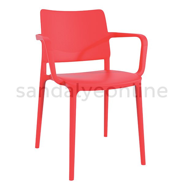 Joy Armrest Plastic Food Court Chair Red