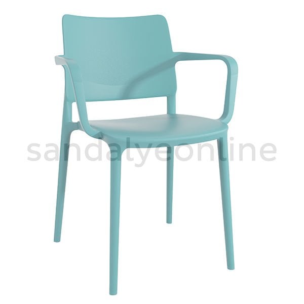 Joy Kolçaklı Plastik Food Court Sandalye Mavi