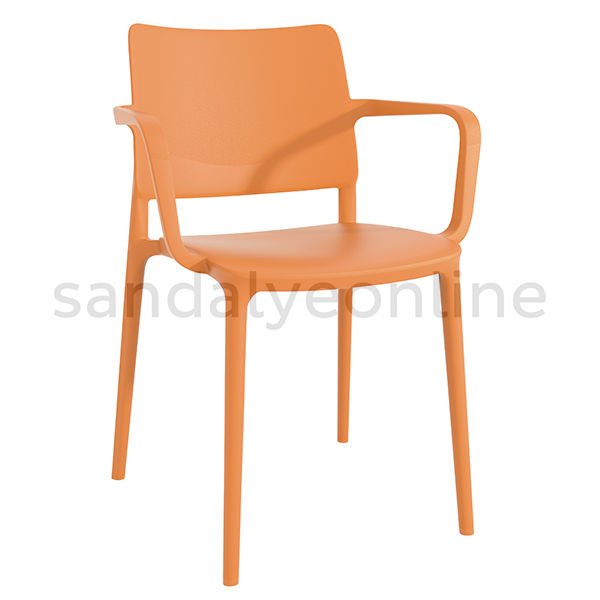 Joy Armrest Plastic Food Court Chair Orange