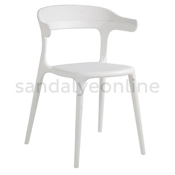 Pidri Plastic Chair With Armrest White