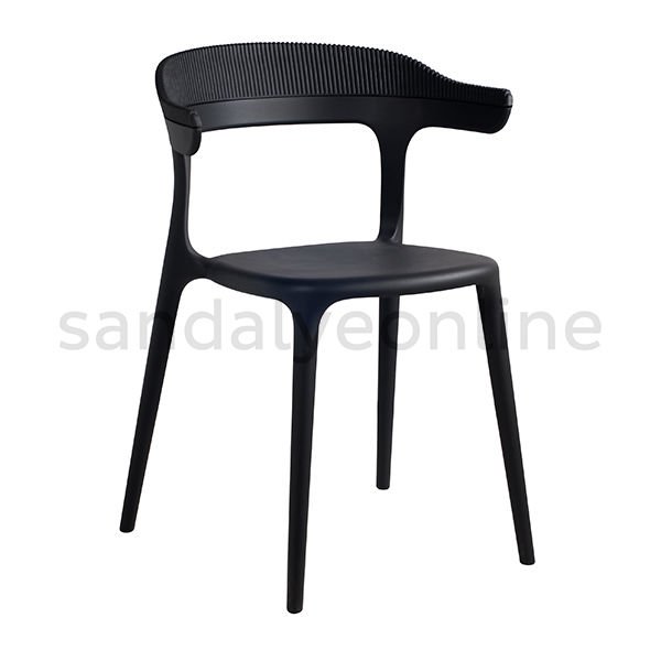 Pidri Plastic Chair With Armrest Black