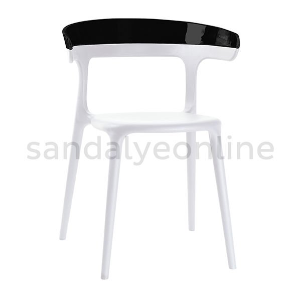 Pidri Plastic Cafeteria Chair White-Black