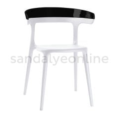 Pidri Plastic Cafeteria Chair White-Black