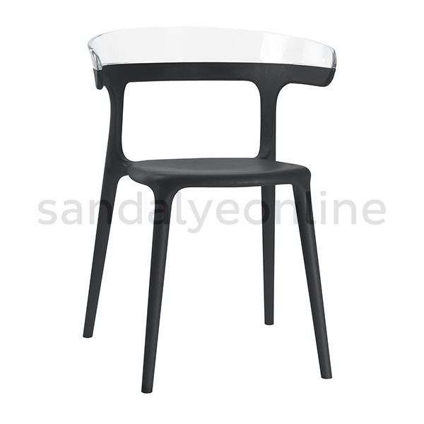 Pidri Plastic Cafeteria Chair Black-White