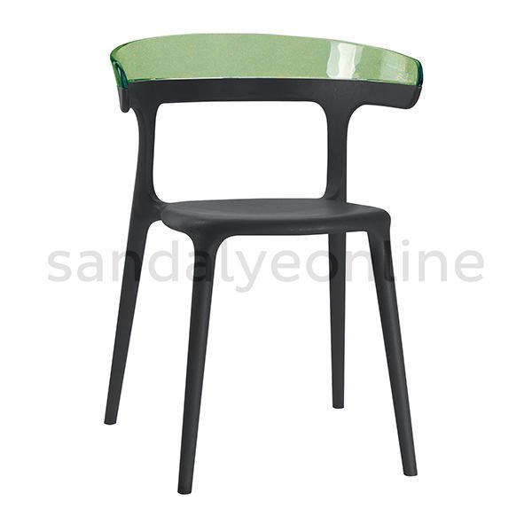 Pidri Plastic Cafeteria Chair Black-Green